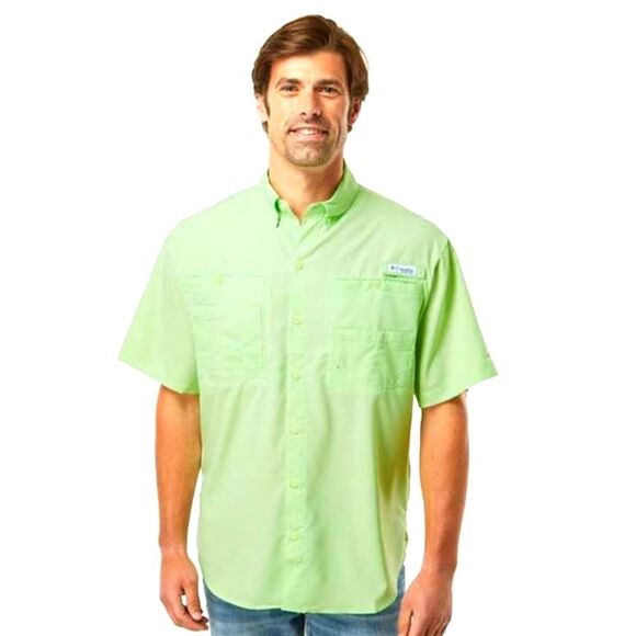 Columbia PFG Tamiami II Short Sleeve Shirt Green Size Large  2 0248 - Picture 1 of 7